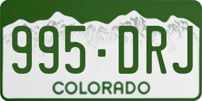 CO license plate 995DRJ