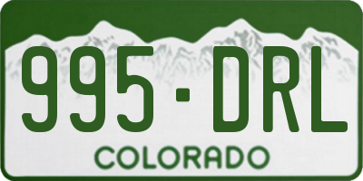 CO license plate 995DRL