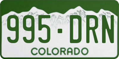 CO license plate 995DRN