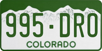CO license plate 995DRO