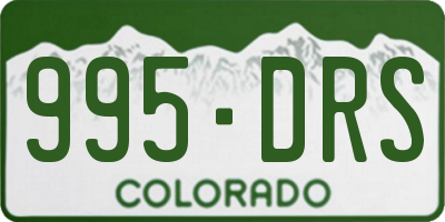 CO license plate 995DRS
