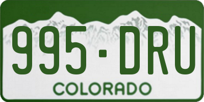 CO license plate 995DRU