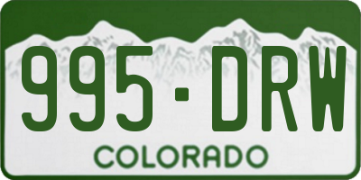CO license plate 995DRW