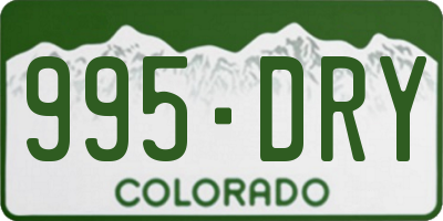 CO license plate 995DRY