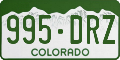 CO license plate 995DRZ