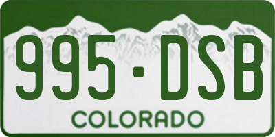 CO license plate 995DSB