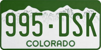 CO license plate 995DSK