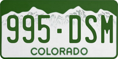 CO license plate 995DSM