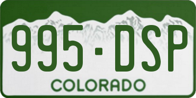 CO license plate 995DSP