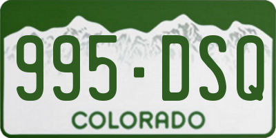 CO license plate 995DSQ