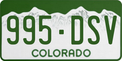 CO license plate 995DSV
