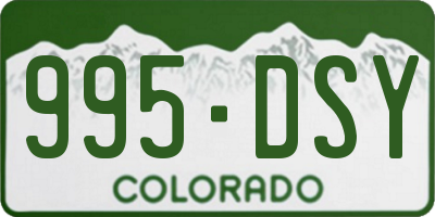 CO license plate 995DSY