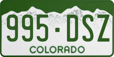 CO license plate 995DSZ