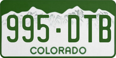 CO license plate 995DTB