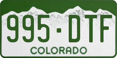 CO license plate 995DTF