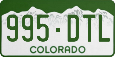 CO license plate 995DTL