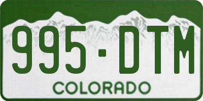 CO license plate 995DTM