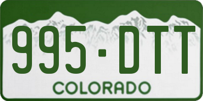 CO license plate 995DTT
