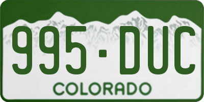 CO license plate 995DUC