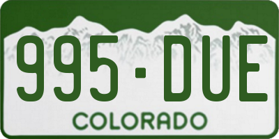 CO license plate 995DUE