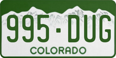 CO license plate 995DUG