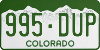 CO license plate 995DUP