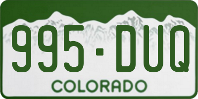 CO license plate 995DUQ