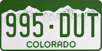 CO license plate 995DUT