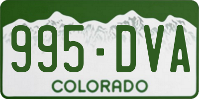 CO license plate 995DVA