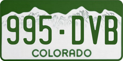 CO license plate 995DVB