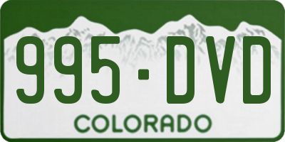 CO license plate 995DVD