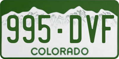 CO license plate 995DVF