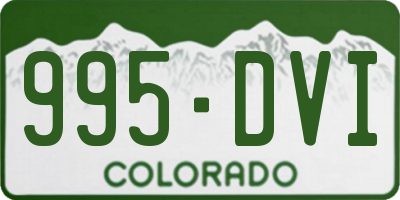 CO license plate 995DVI