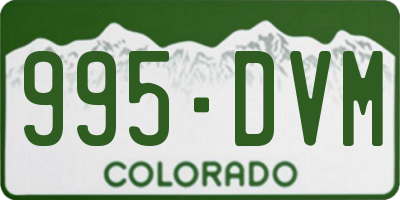 CO license plate 995DVM