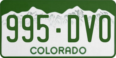 CO license plate 995DVO