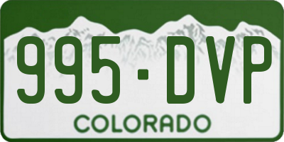 CO license plate 995DVP