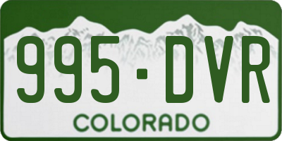 CO license plate 995DVR