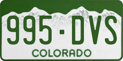 CO license plate 995DVS