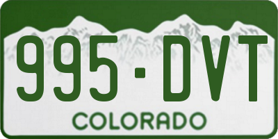 CO license plate 995DVT