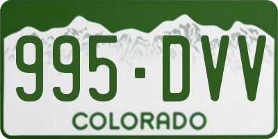 CO license plate 995DVV