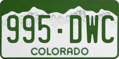 CO license plate 995DWC