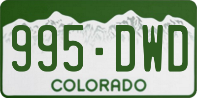 CO license plate 995DWD
