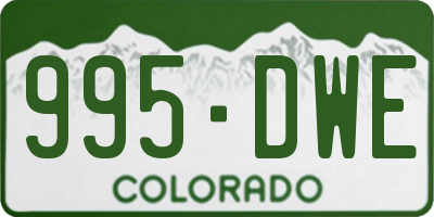 CO license plate 995DWE