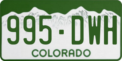 CO license plate 995DWH