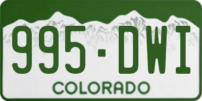 CO license plate 995DWI