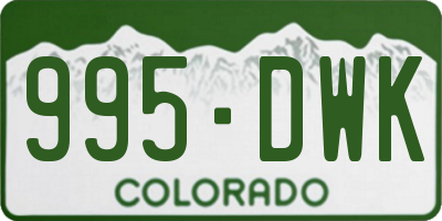 CO license plate 995DWK