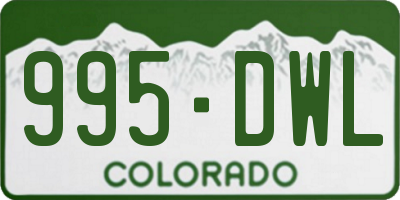 CO license plate 995DWL