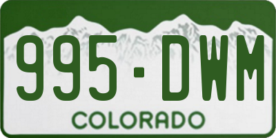 CO license plate 995DWM