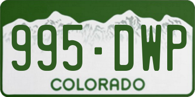 CO license plate 995DWP