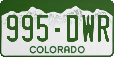 CO license plate 995DWR